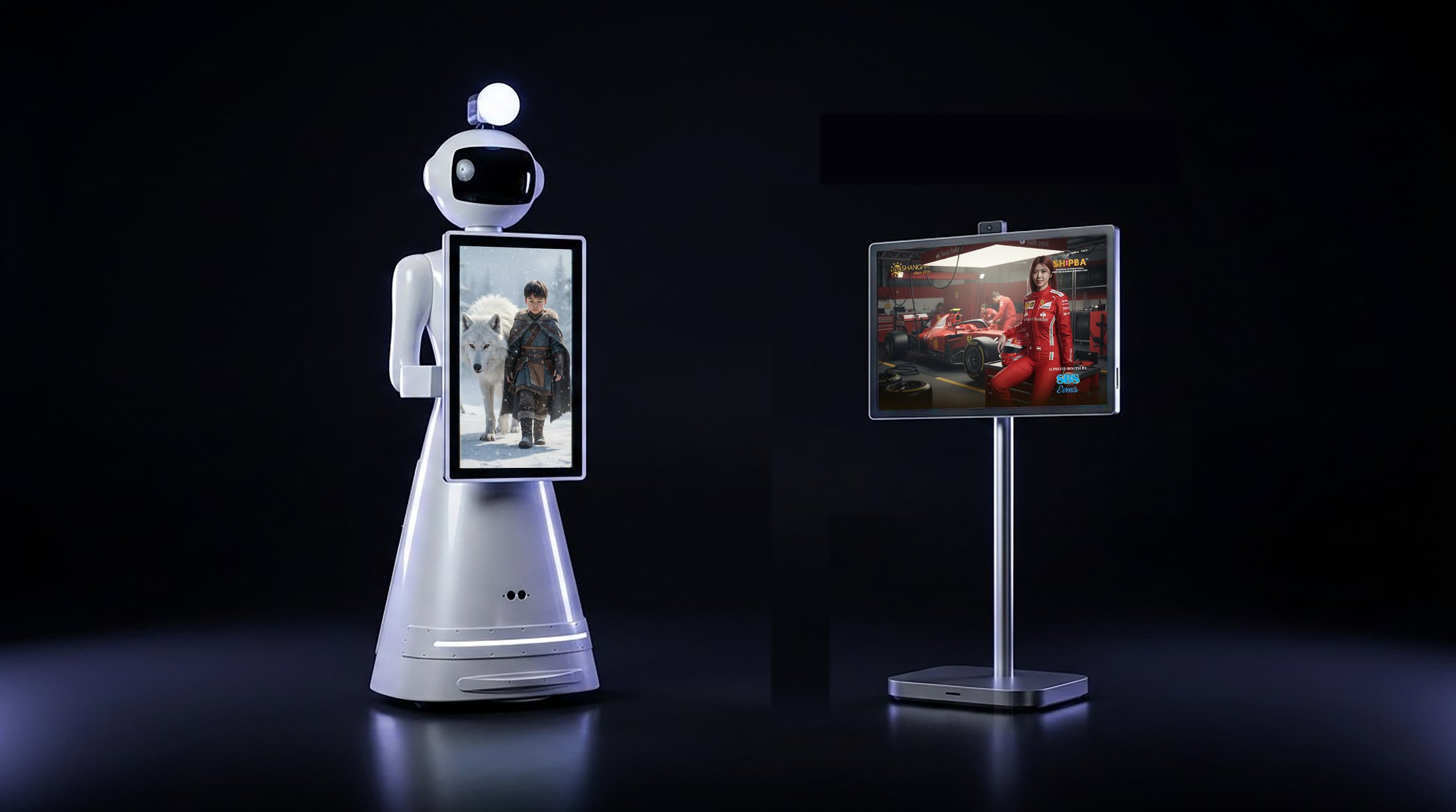 AI Robot Cindy beside AI Studio Booth X