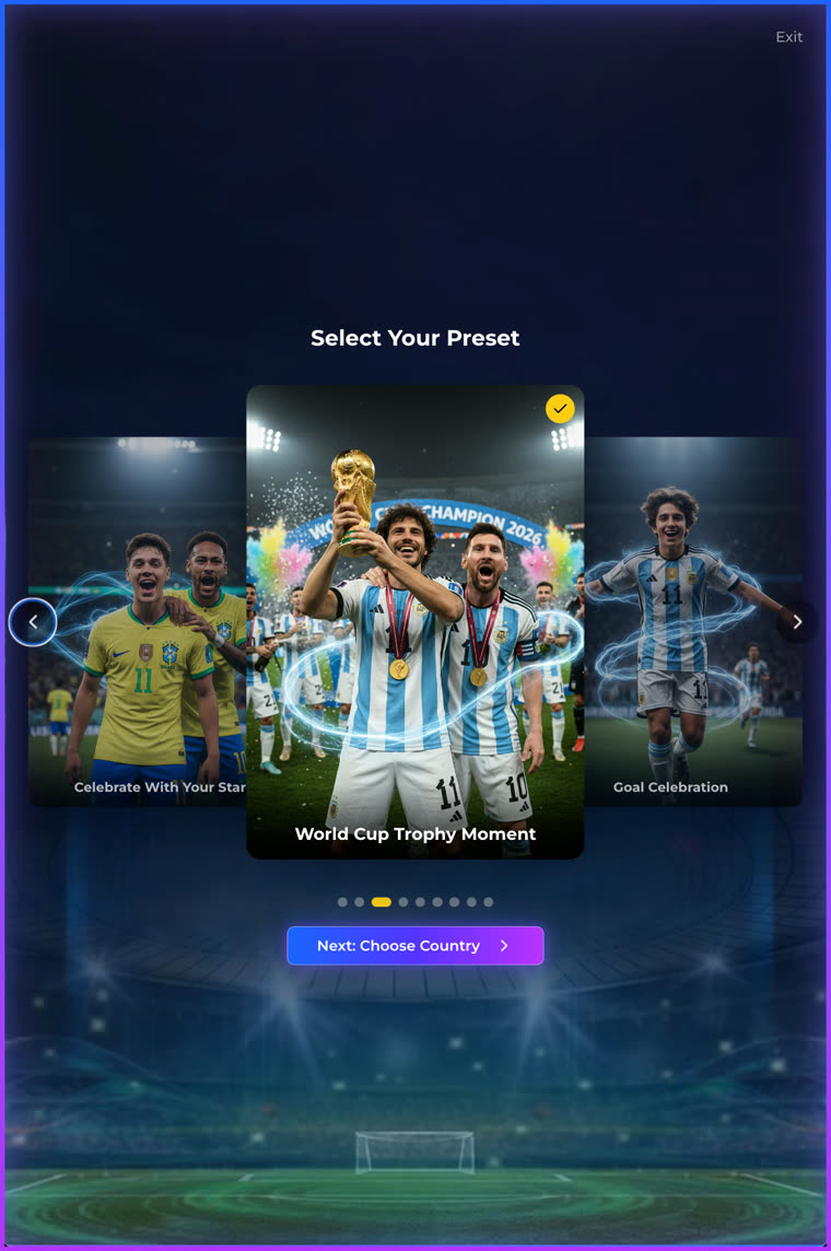 Choose your style on the booth screen